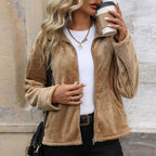 Damen Fleecejacke im komfortablen Rippdesign