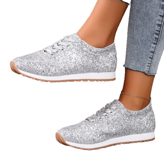 Damen Glitzernde Lauf-Sneaker mit gepolsterter Sohle R&B