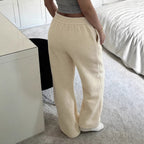 Damen Flauschige Jogginghose mit elastischem Bund und Seitennahttaschen R&B