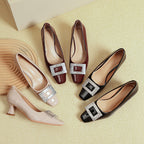 Damen elegante Pumps mit funkelnder Strassschnalle