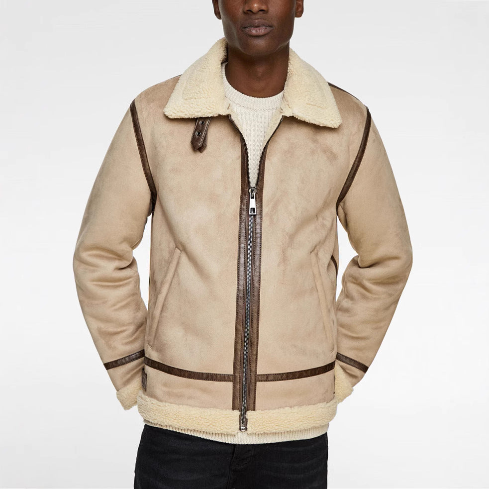 Damen lässige Shearlingjacke mit hochwertigem Obermaterial und komfortablem Innenfutter Hedi-Mode