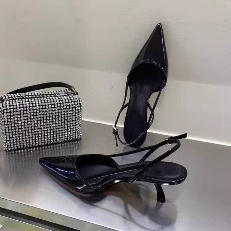 Damen Slingback High Heel Schuhe mit elegantem Spitzen-Design R&B