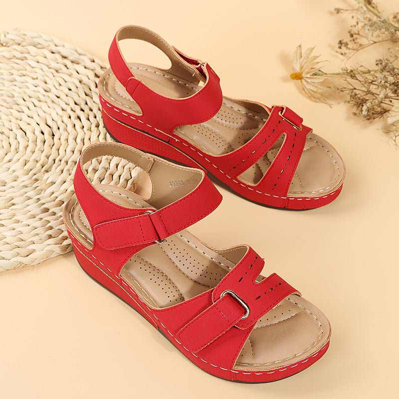 Damen Wedge-Sandalen mit anatomisch geformtem Fußbett und verstellbarem Riemen R&B