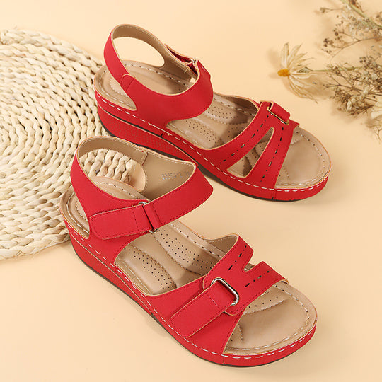 Damen Wedge-Sandalen mit anatomisch geformtem Fußbett und verstellbarem Riemen R&B