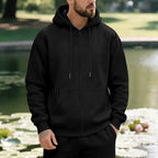 Kapuzenjacke Herren sportlich mit Reißverschluss und Taschen