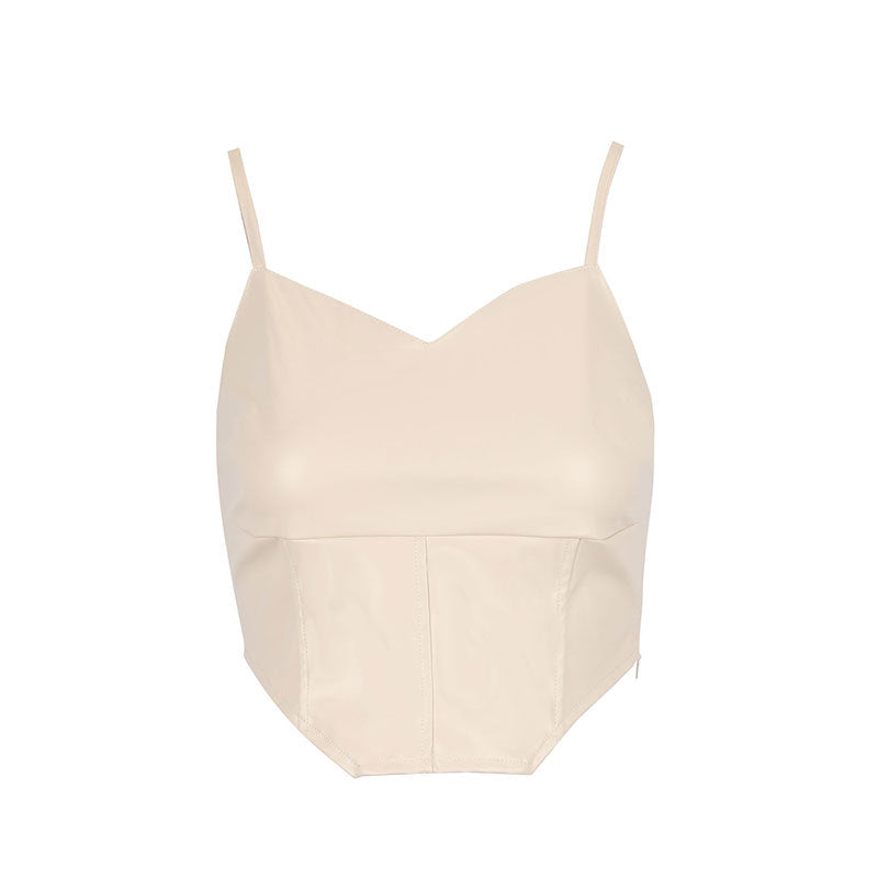 Damen Cropped Top mit elegantem V-Ausschnitt und figurbetonter Passform R&B