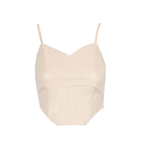 Damen Cropped Top mit elegantem V-Ausschnitt und figurbetonter Passform R&B
