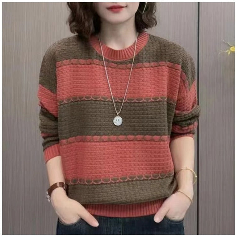 Damen Strickpullover mit strukturiertem Design und lässigem Schnitt R&B