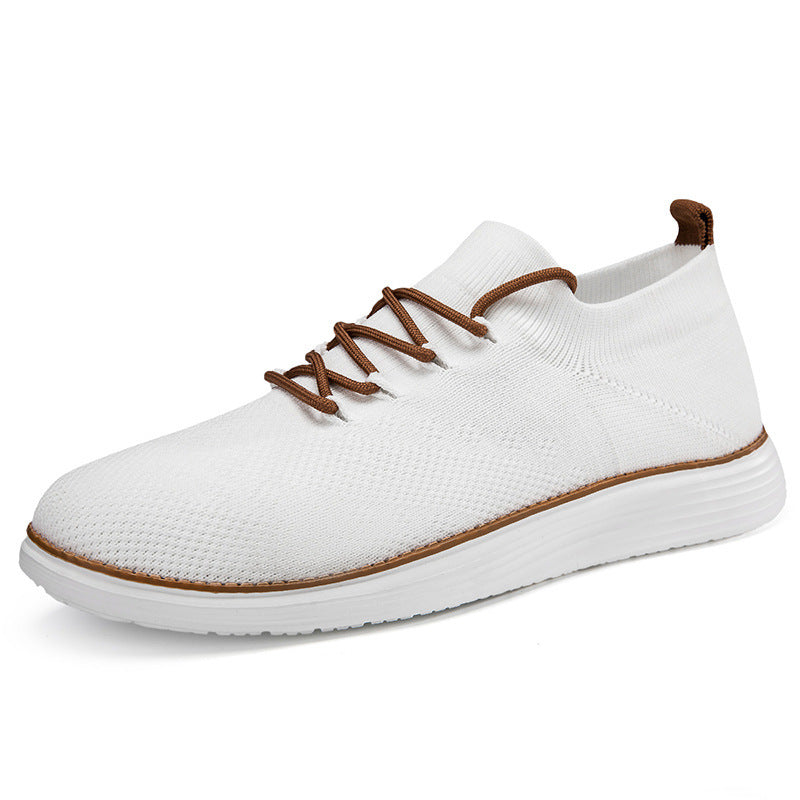 Herren nan elastischer Strick-Sneaker im Sockenschnitt mit gepolstertem Komfortfußbett, flexibler Leichtlaufsohle und dekorativer Schnürung R&B