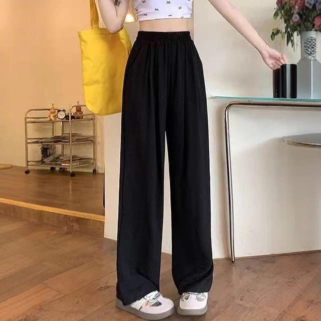 Damen Weite Leinenhose mit elastischem Bund und praktischen Taschen R&B