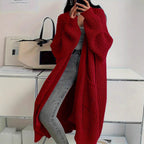 Damen Langer Strickcardigan mit seitlichen Taschen und lässigem Schnitt R&B