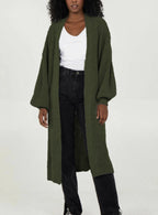 Damen Langstrickjacke mit lässigem Oversized-Schnitt und voluminösen Ärmeln