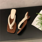 Damen trendige Zehentrenner-Sandalen mit verspieltem Riemendesign R&B
