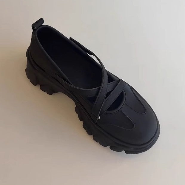 Damen Bequeme Slipper mit stylischem Kreuzband und dicker Profilsohle R&B
