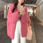 Damen Oversized Strickjacke mit sanften Texturen und offenen Fronten R&B