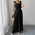 Damen Maxi-Kleid mit raffiniertem Rüschendesign und elastischem Oberteil R&B