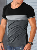 Herren modernes Kurzarm-T-Shirt mit strukturiertem Design und Kontrastdetails