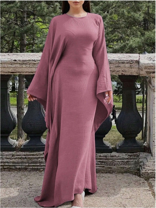 Damen Elegantes Maxikleid mit weiten Ärmeln und lockerem Schnitt R&B