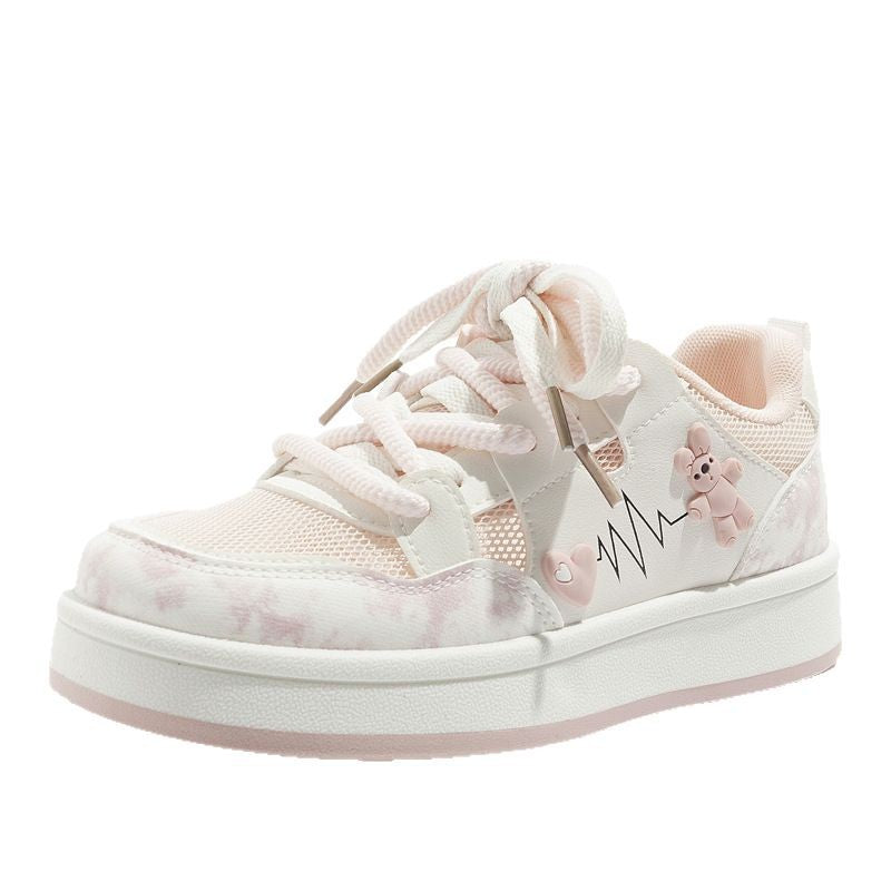 Damen Sneakers mit charmantem Bärenmotiv und atmungsaktiver Oberflächenstruktur R&B
