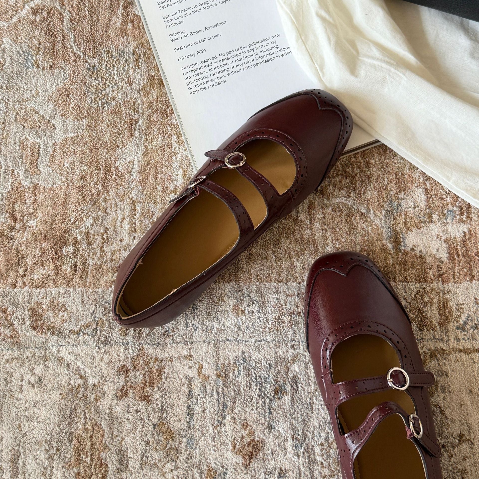 Damen Elegante Mary Jane Ballerinas mit modischen Riemchen und dekorativen Schnallen R&B