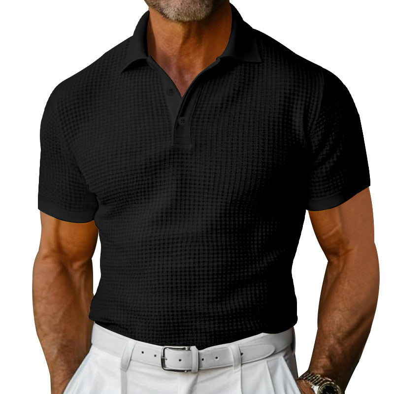 Herren nan strukturiertes Poloshirt mit Waffelpiqué und tailliertem Schnitt R&B