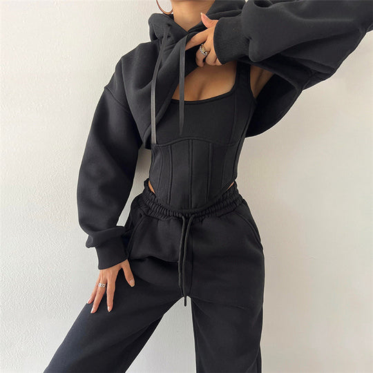 Damen Crop-Top mit integriertem Waist Trainer R&B