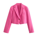 Damen cropped Blazerjacke mit schickem Schnitt und eleganten Knopfdetails