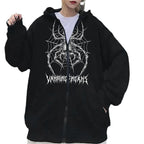 Damen Langarm Kapuzenjacke mit detailreichem Spinnenmotiv