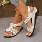 Damen Komfortable und atmungsaktive Sandalen mit verstellbarem Riemen R&B