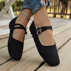 Damen Ballerinas mit gekreuzten Riemen R&B