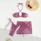 Damen Triangel-Bikini mit eleganter Rock-Überwurf R&B