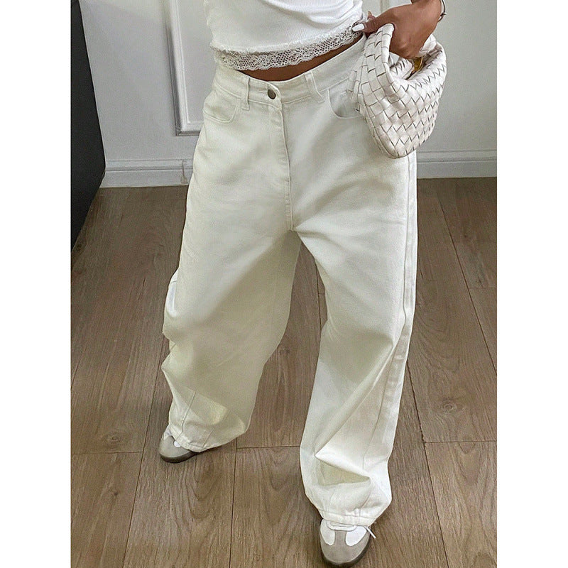 Damen Weite High-Waist Jeans im modernen Design R&B