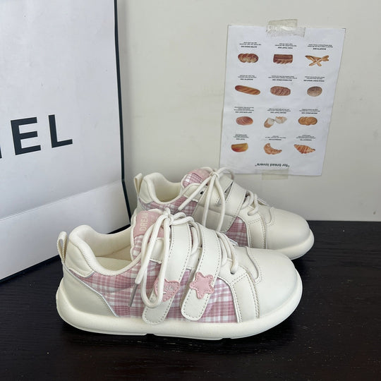 Damen Sportliche Sneaker mit verstellbarem Klettverschluss und kariertem Obermaterial R&B