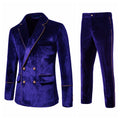 Herren Samtanzug mit goldenen Details und klassischem Revers R&B