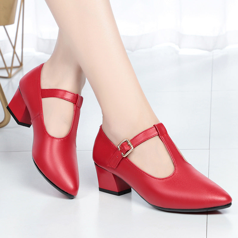 Damen Mary Jane Schuhe mit elegantem Riemchen und angenehm gepolstertem Blockabsatz R&B