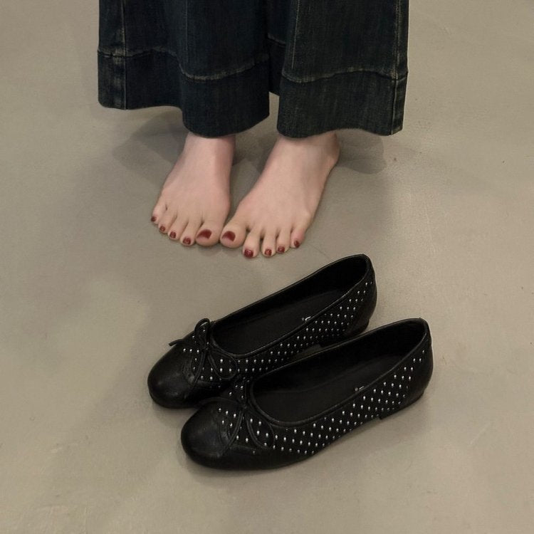 Damen Ballerinas mit verspieltem Schleifen-Design und atmungsaktiver Plattformsohle R&B
