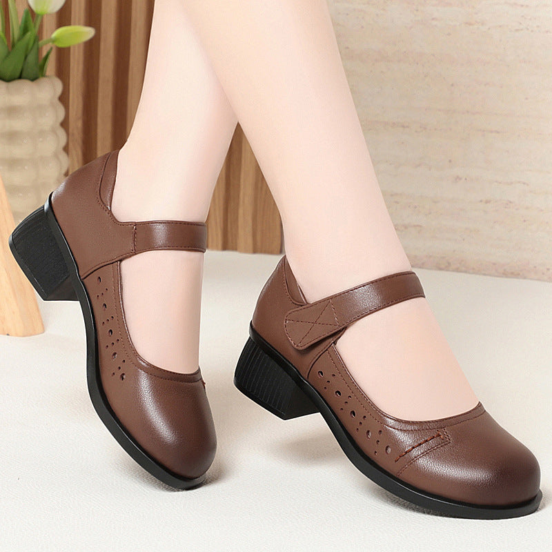Damen Mary Jane Schuhe mit bequemer Sohle und verstellbarem Riemen R&B