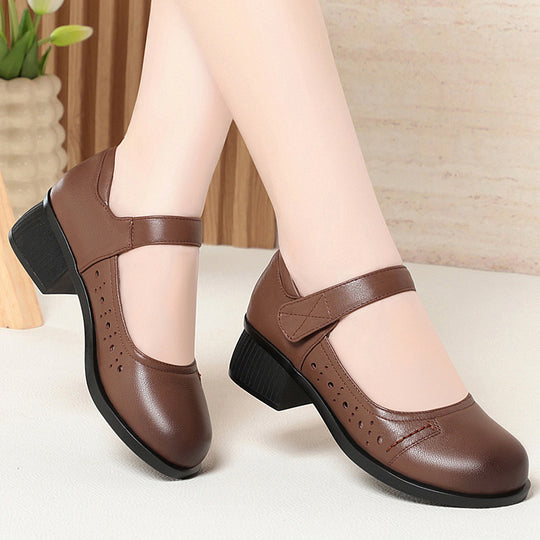 Damen Mary Jane Schuhe mit bequemer Sohle und verstellbarem Riemen R&B