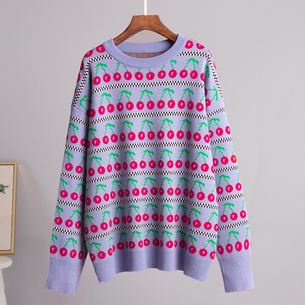 Damen Gemusterter Pullover mit fruchtigem Design R&B