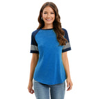 Damen sportliches Raglan-T-Shirt mit Streifenmuster R&B