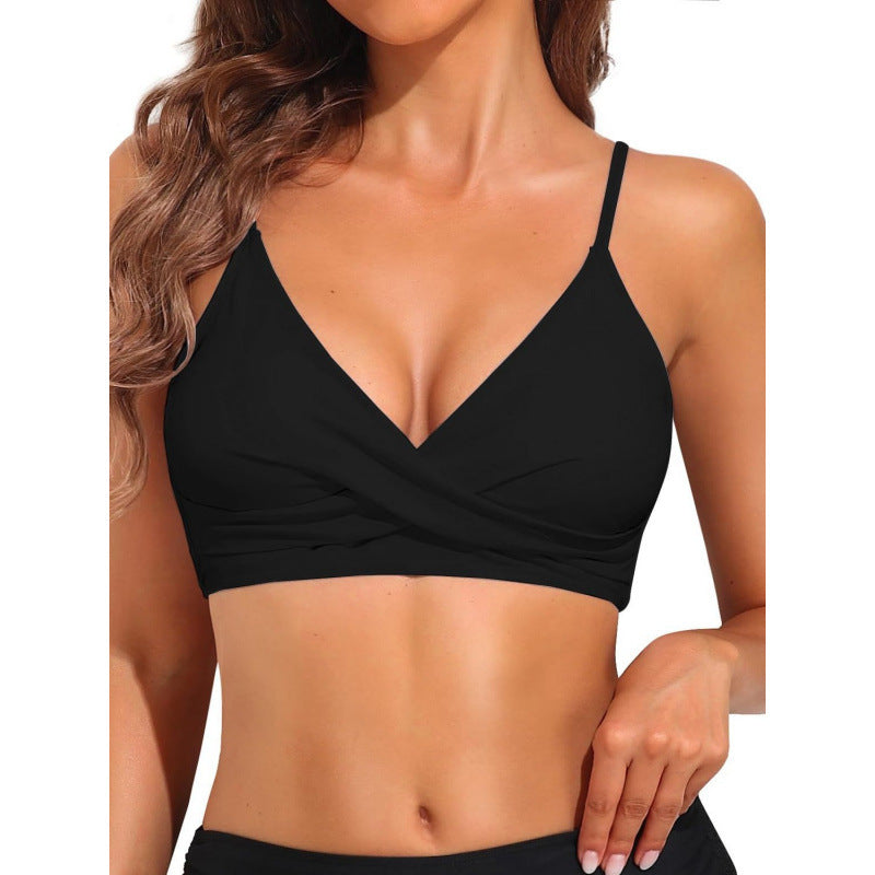Damen Sportliches Bikini-Oberteil mit Wickel-Design R&B