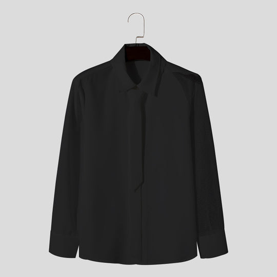 Damen Langarm Bluse mit transparenten Netzdetails R&B
