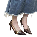 Damen schicke Stiletto-Pumps mit dezentem Riemendesign R&B
