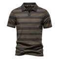 Herren Polo-Shirt mit stylischem V-Ausschnitt und modernem Streifenmuster