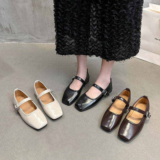 Damen Ballerinas mit verstellbarem Schnallenriemen und elegantem Design R&B