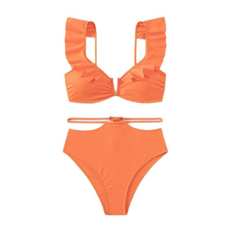Damen Bikiniset mit schicken Rüschendetails und hohem Taillenbereich R&B