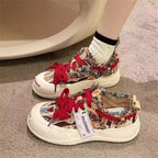 Damen modische Sneaker mit gefransten Details und auffälligem Schnürsystem R&B