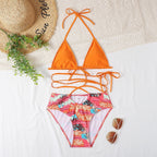 Damen Triangel-Bikini mit lässigem Schnitt und modischen BindR&Bändern R&B