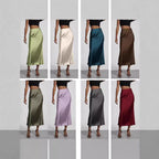 Damen Stilvolle Satin-Stretchrock mit hohem Bund und fließendem Schnitt R&B