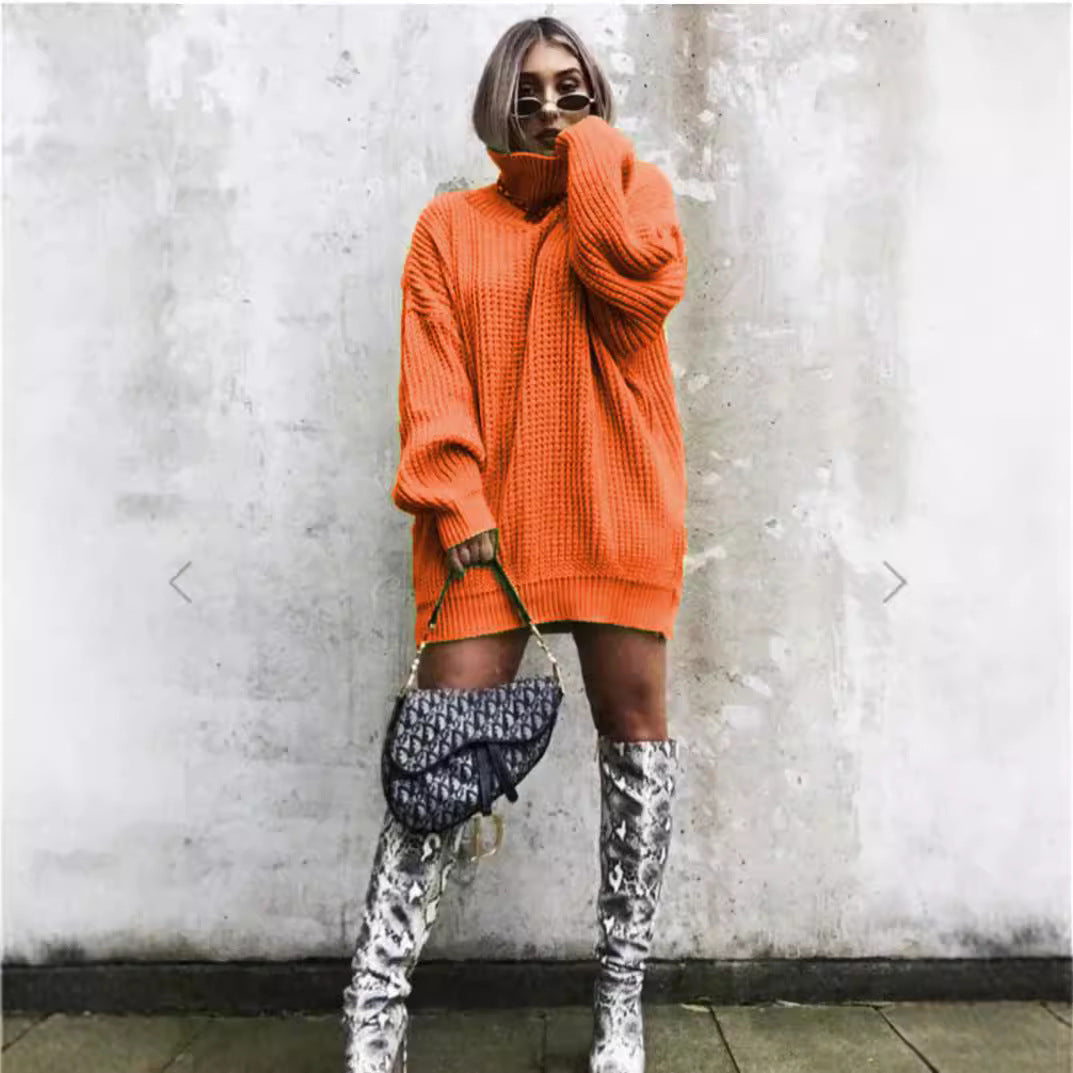 Damen Oversized Strickpullover im modernen Waffelmuster R&B